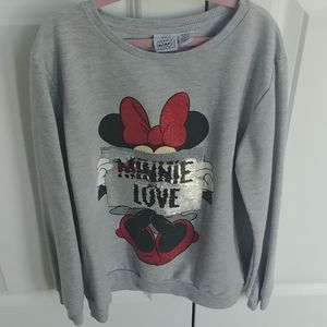 Disney Minnie Mouse Girls flip sequence sweatshirt. Adorable!